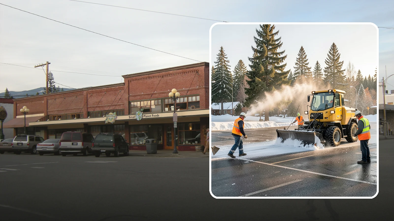 Parking Lot Snow Removal in Sedro-Woolley, Skagit County, WA - Plow and clear public parking lots and facility lots to keep them open and safe during winter weather.