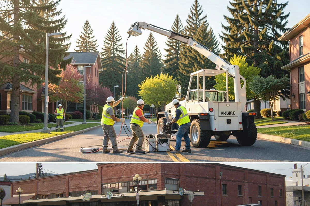 Parking Lot Snow Removal in Sedro-Woolley, Skagit County, WA - Lot clearing runs through the winter season, mobilized for each accumulating snow event from November into March.