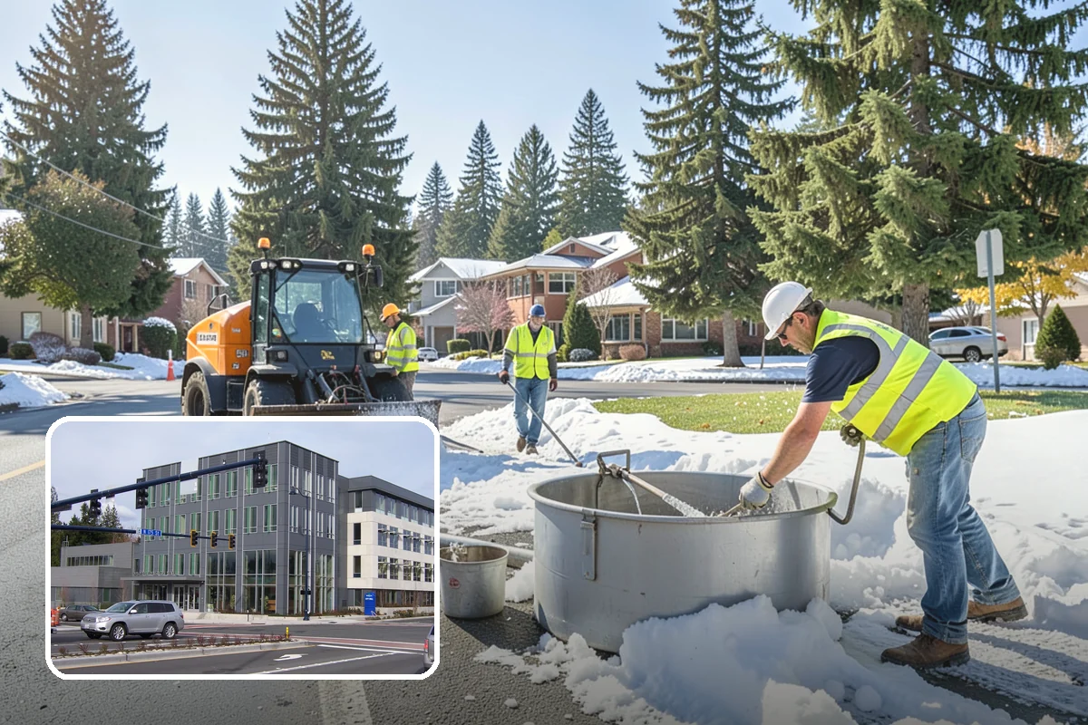 Parking Lot Snow Removal in Shoreline, King County, WA - Prioritizes ADA stalls and access aisles for compliance