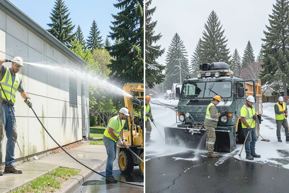 Parking Lot Snow Removal in South Prairie, Pierce County, WA - Map lots, ADA stalls, and snow-storage areas with staff