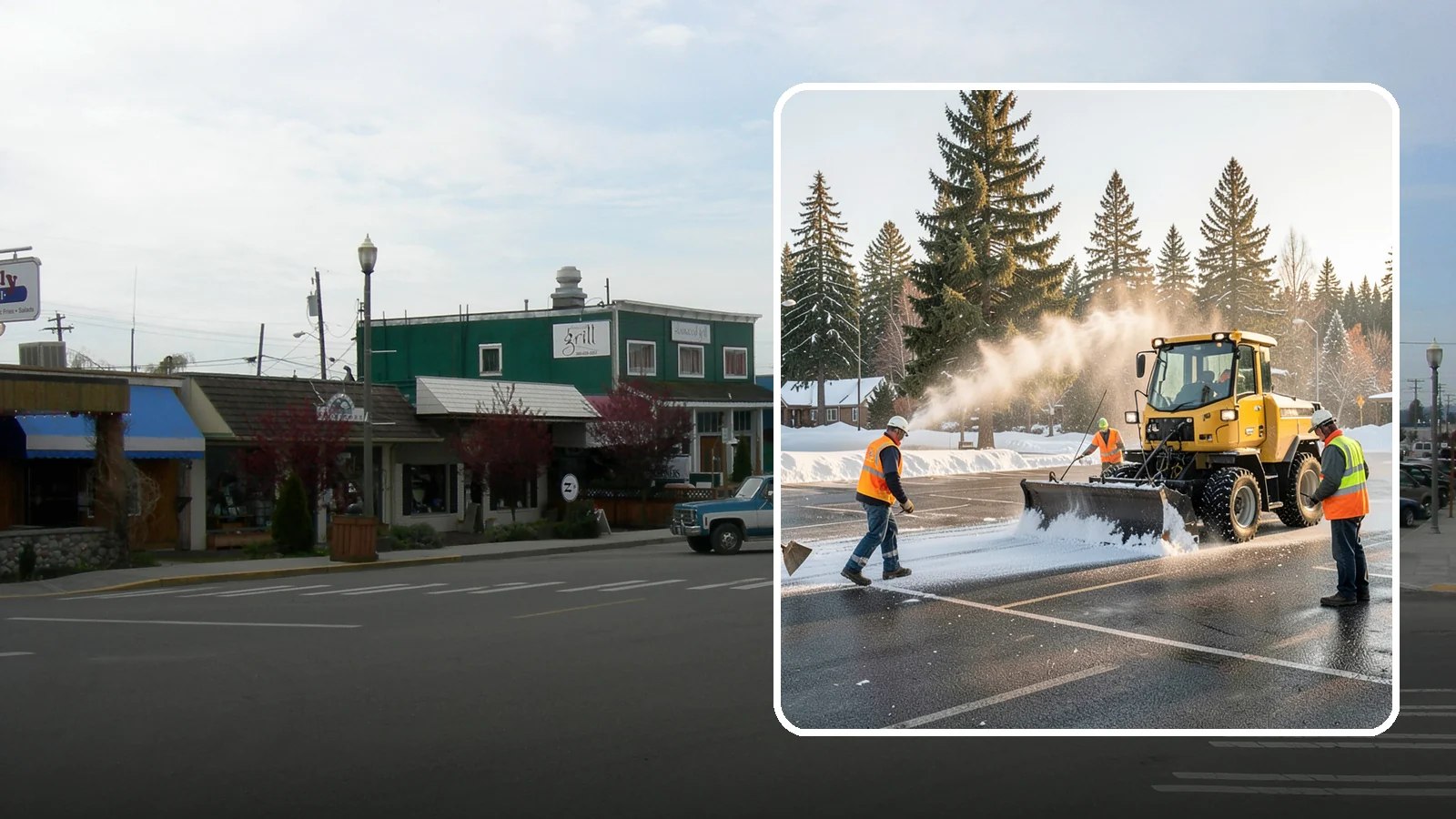 Parking Lot Snow Removal in Stanwood, Snohomish County, WA - Plow and clear public parking lots and facility lots to keep them open and safe during winter weather.