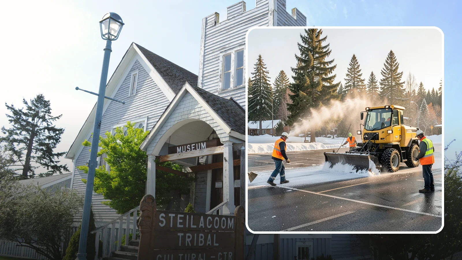Parking Lot Snow Removal in Steilacoom, Pierce County, WA - Plow and clear public parking lots and facility lots to keep them open and safe during winter weather.