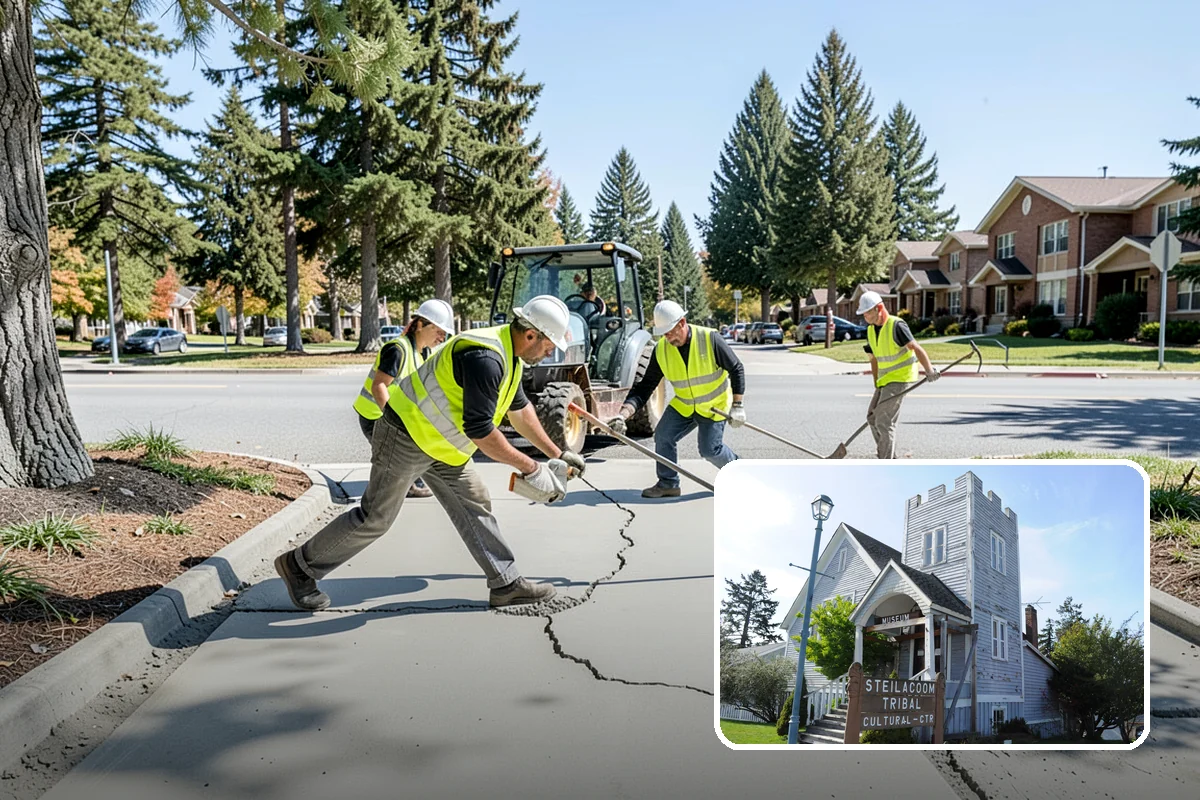 Parking Lot Snow Removal in Steilacoom, Pierce County, WA - Prioritizes ADA stalls and access aisles for compliance