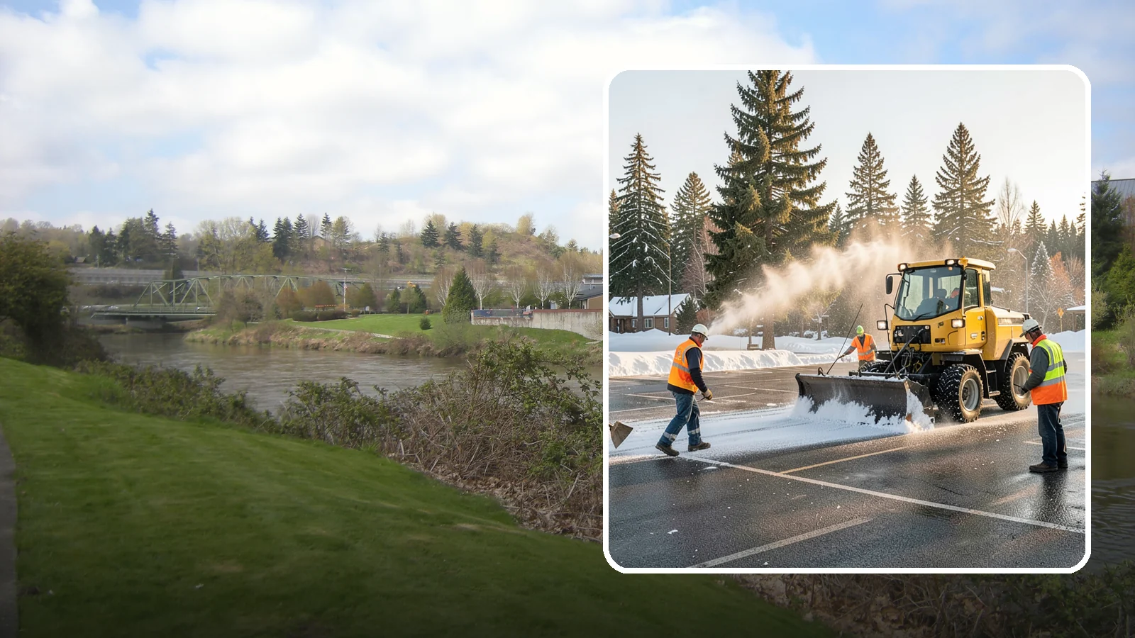 Parking Lot Snow Removal in Tukwila, King County, WA - Plow and clear public parking lots and facility lots to keep them open and safe during winter weather.