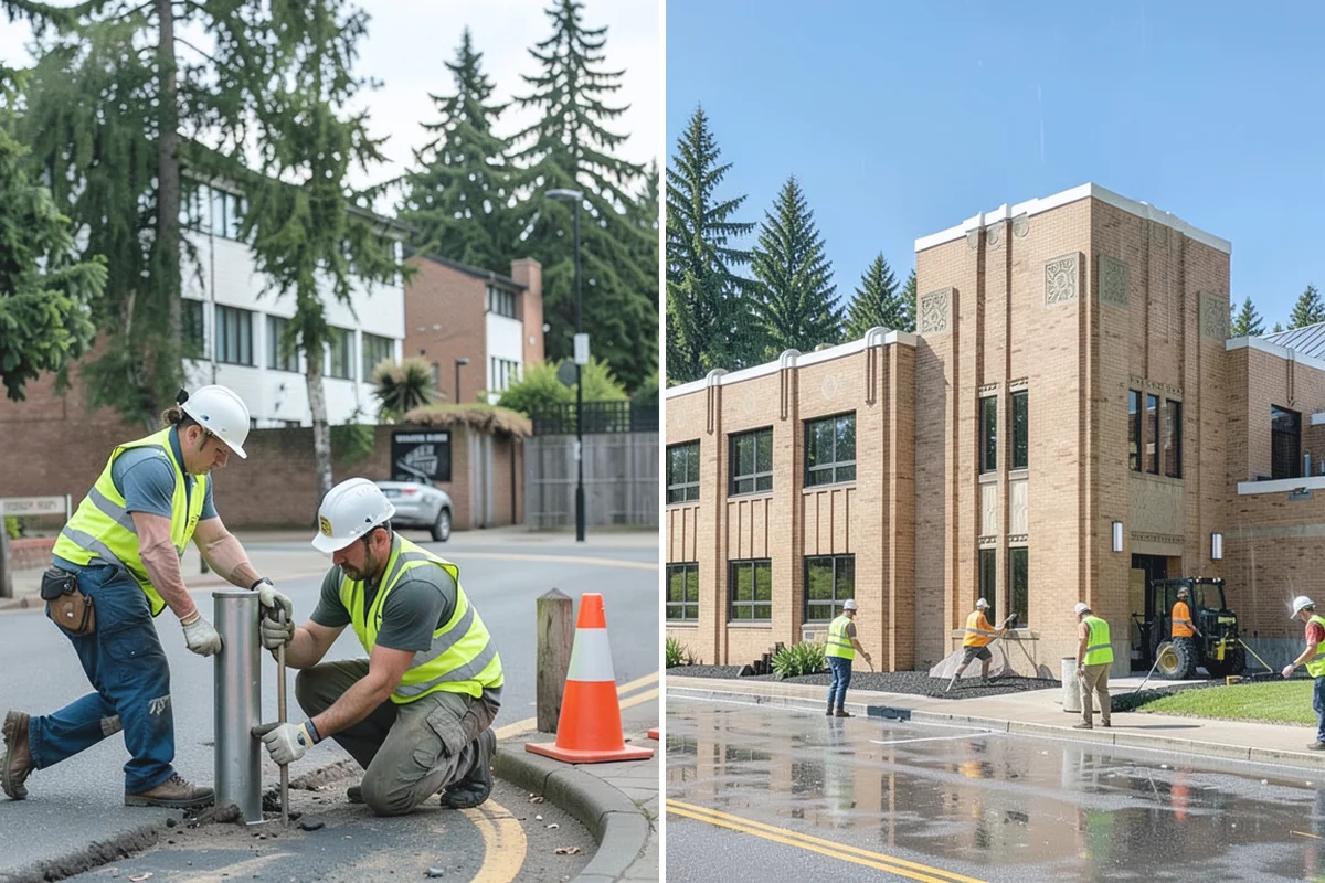 Parking Lot Snow Removal in Wilkeson, Pierce County, WA - Map lots, ADA stalls, and snow-storage areas with staff