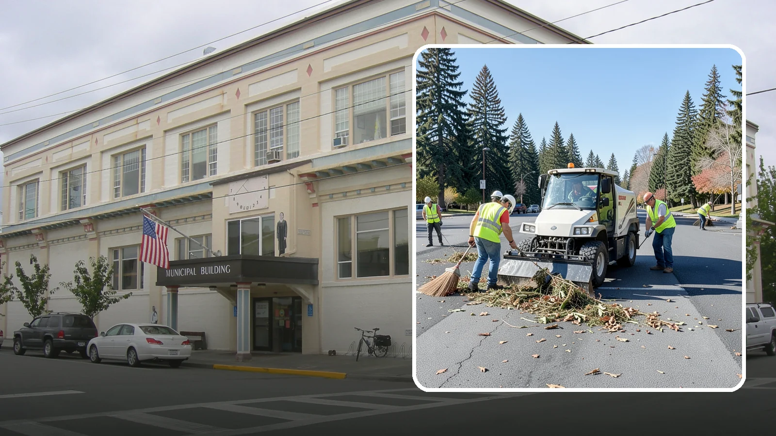 Parking Lot Sweeping in Anacortes, Skagit County, WA - Scheduled sweeping of municipal parking lots and structures to control litter and debris.