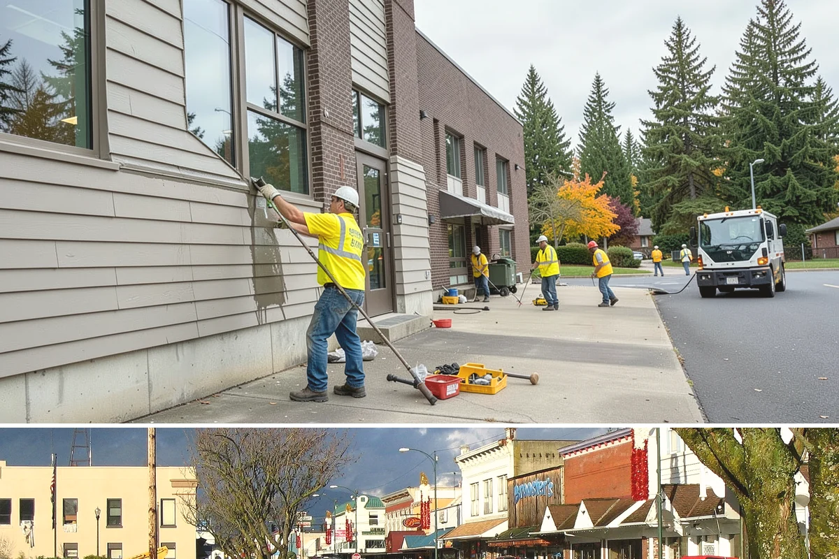 Parking Lot Sweeping in Arlington, Snohomish County, WA - Frequency rises in autumn as leaves collect and after events that draw heavy public turnout.