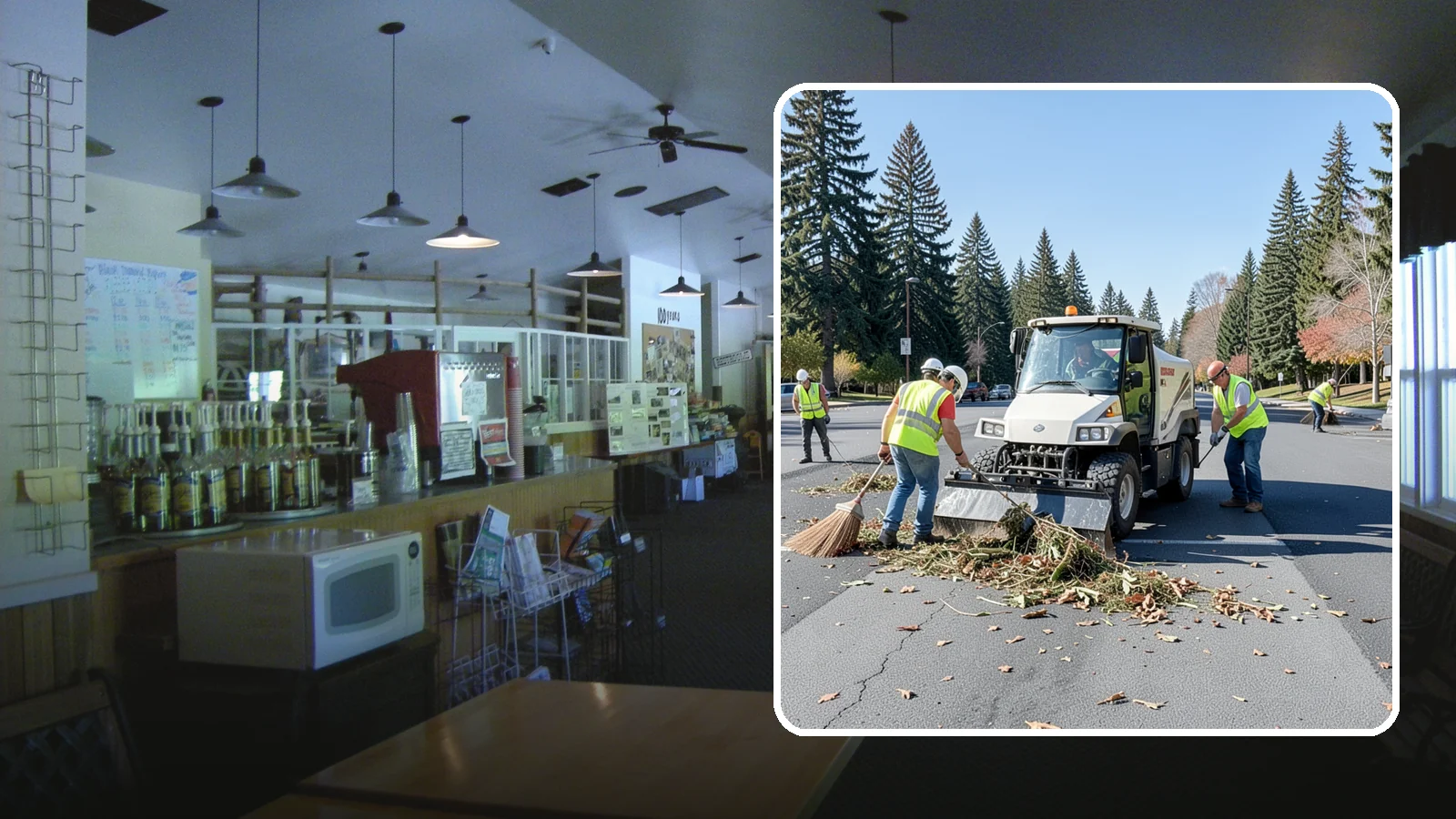Parking Lot Sweeping in Black Diamond, King County, WA - Scheduled sweeping of municipal parking lots and structures to control litter and debris.
