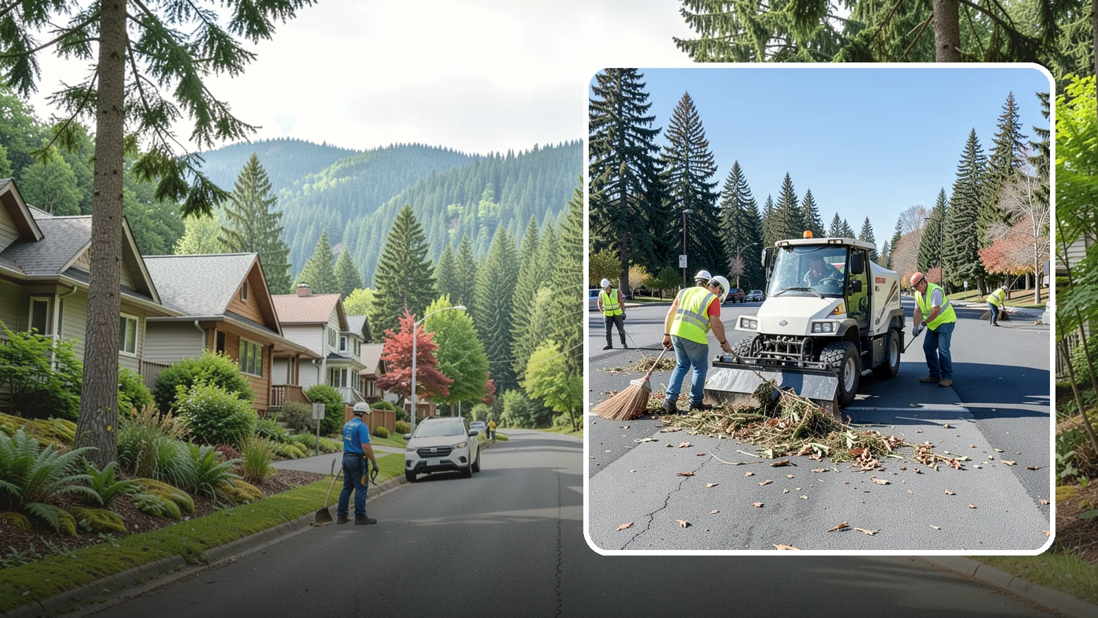 Parking Lot Sweeping in Darrington, Snohomish County, WA - Scheduled sweeping of municipal parking lots and structures to control litter and debris.