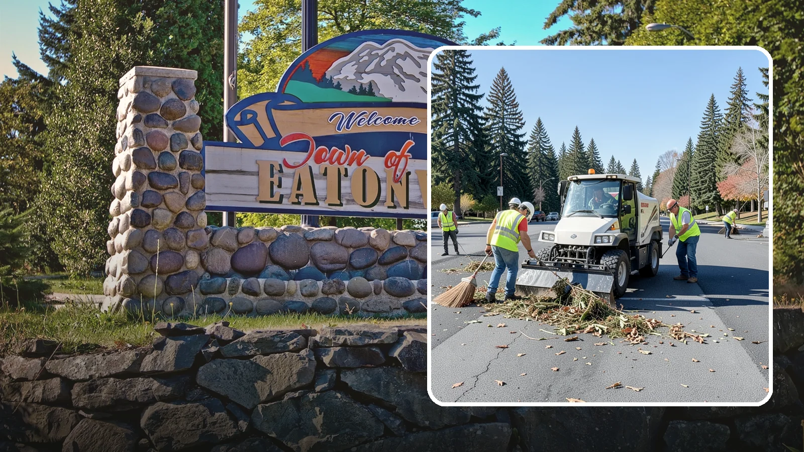 Parking Lot Sweeping in Eatonville, Pierce County, WA - Scheduled sweeping of municipal parking lots and structures to control litter and debris.