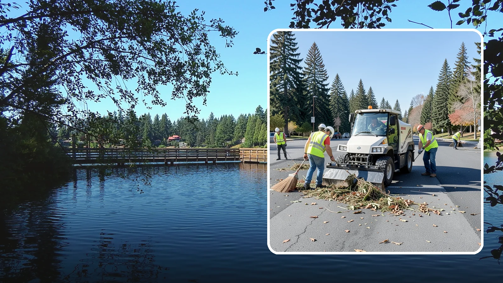 Parking Lot Sweeping in Federal Way, King County, WA - Scheduled sweeping of municipal parking lots and structures to control litter and debris.