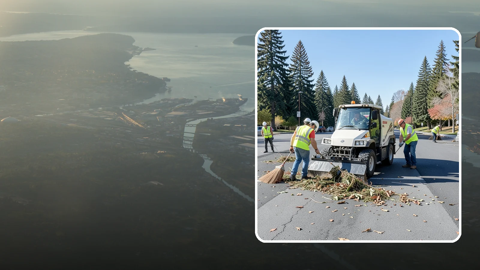 Parking Lot Sweeping in Fife, Pierce County, WA - Scheduled sweeping of municipal parking lots and structures to control litter and debris.