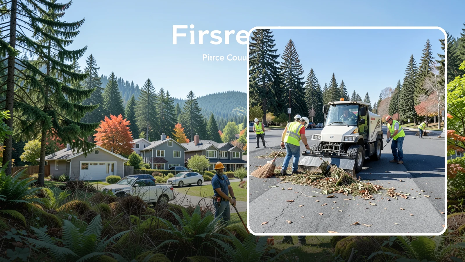 Parking Lot Sweeping in Fircrest, Pierce County, WA - Scheduled sweeping of municipal parking lots and structures to control litter and debris.