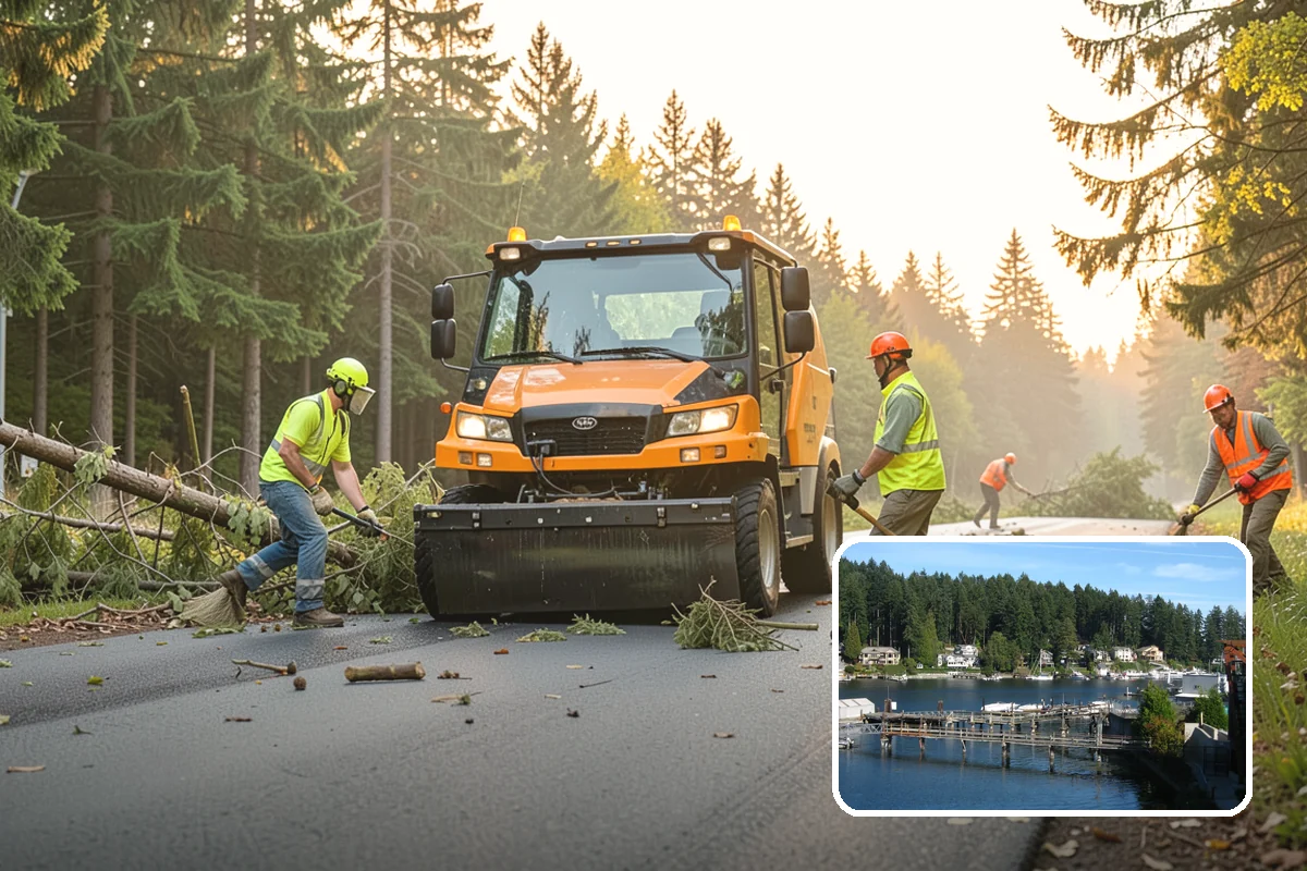 Parking Lot Sweeping in Gig Harbor, Pierce County, WA - Litter and grit kept under control