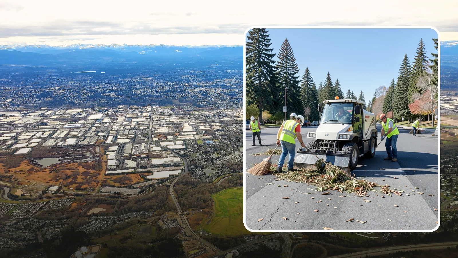 Parking Lot Sweeping in Kent, King County, WA - Scheduled sweeping of municipal parking lots and structures to control litter and debris.