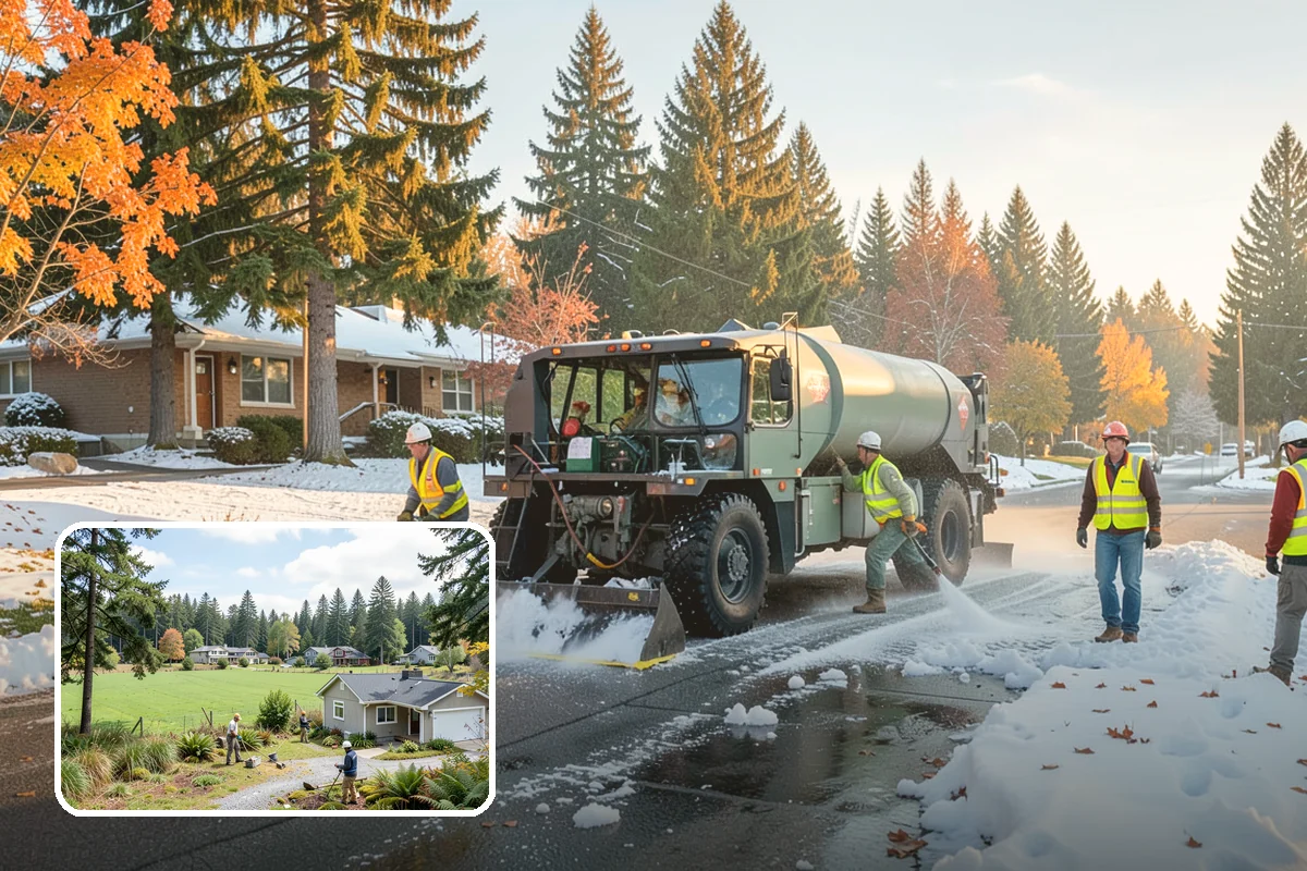 Parking Lot Sweeping in Lyman, Skagit County, WA - Litter and grit kept under control