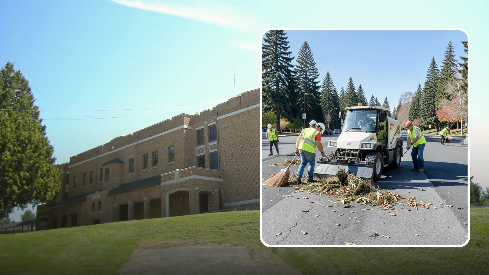 Parking Lot Sweeping in Maple Valley, King County, WA - Scheduled sweeping of municipal parking lots and structures to control litter and debris.