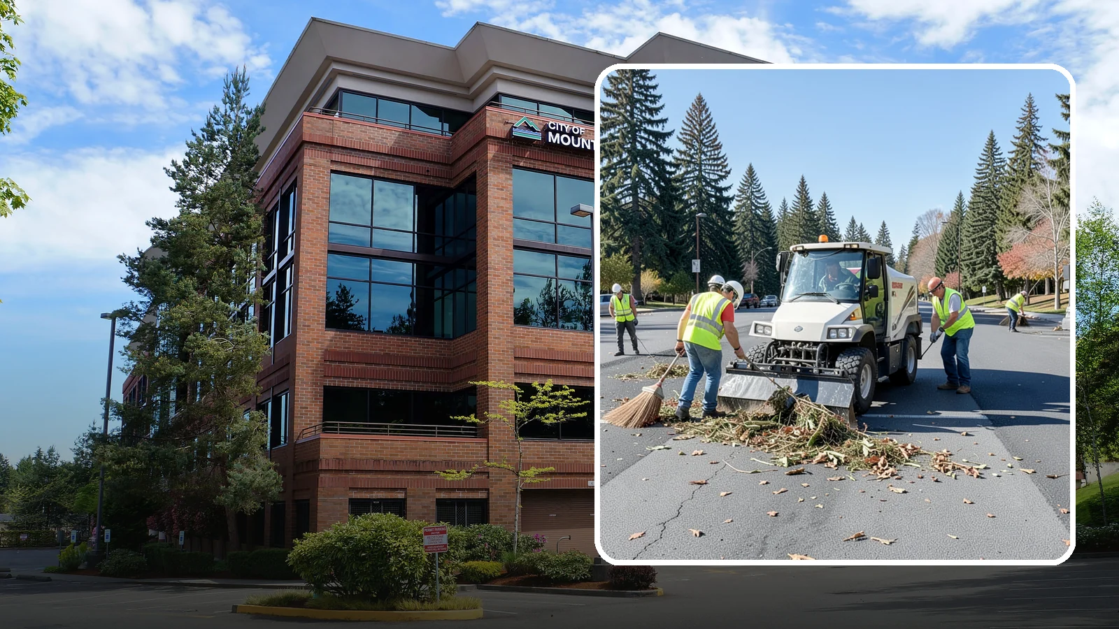 Parking Lot Sweeping in Mountlake Terrace, Snohomish County, WA - Scheduled sweeping of municipal parking lots and structures to control litter and debris.
