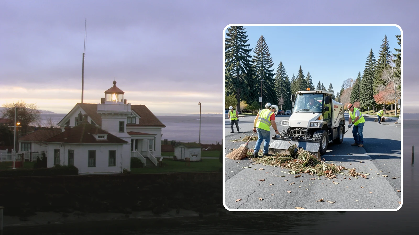 Parking Lot Sweeping in Mukilteo, Snohomish County, WA - Scheduled sweeping of municipal parking lots and structures to control litter and debris.