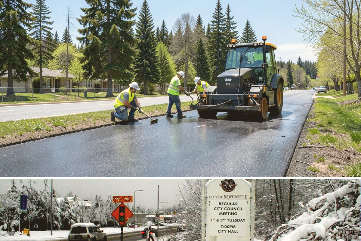 Parking Lot Sweeping in Newcastle, King County, WA - Frequency rises in autumn as leaves collect and after events that draw heavy public turnout.
