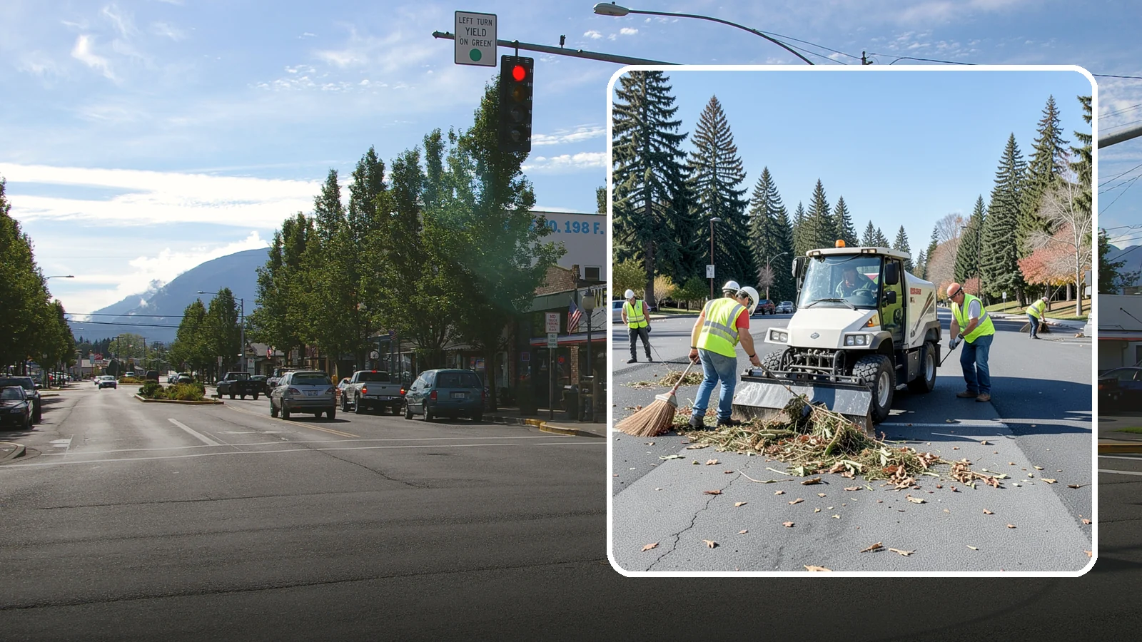 Parking Lot Sweeping in North Bend, King County, WA - Scheduled sweeping of municipal parking lots and structures to control litter and debris.