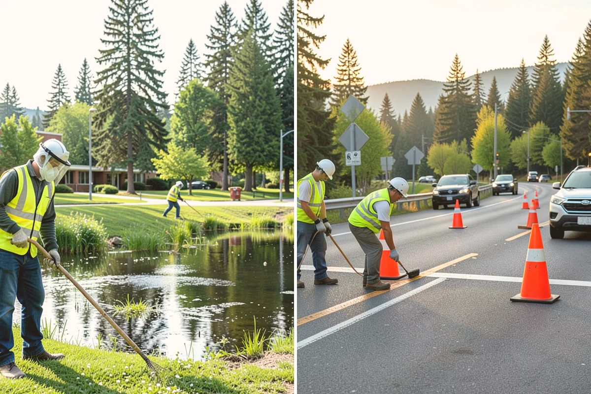 Parking Lot Sweeping in Orting, Pierce County, WA - Map lots and identify low-use windows