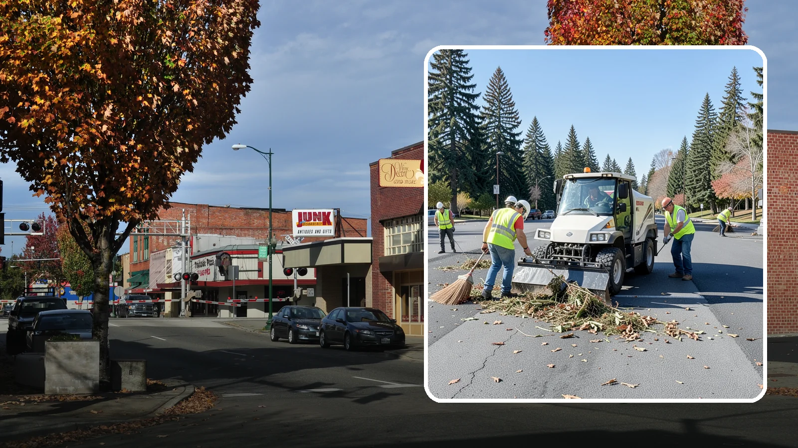 Parking Lot Sweeping in Puyallup, Pierce County, WA - Scheduled sweeping of municipal parking lots and structures to control litter and debris.