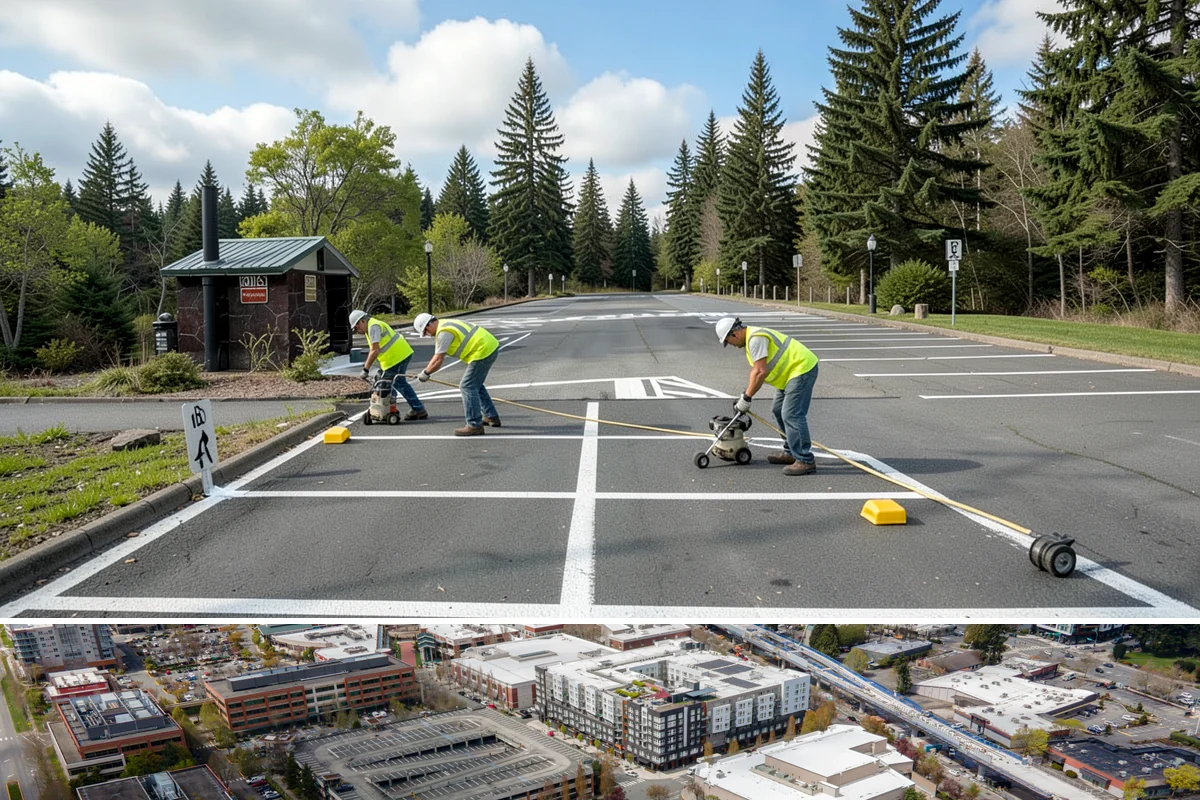 Parking Lot Sweeping in Redmond, King County, WA - Frequency rises in autumn as leaves collect and after events that draw heavy public turnout.