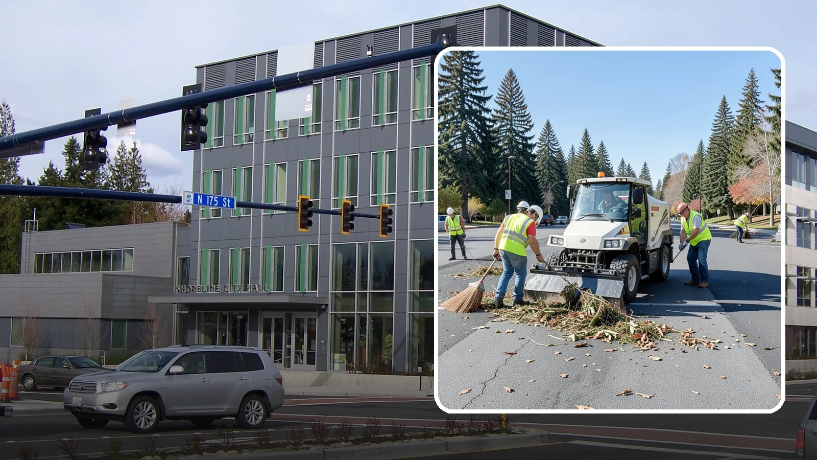 Parking Lot Sweeping in Shoreline, King County, WA - Scheduled sweeping of municipal parking lots and structures to control litter and debris.