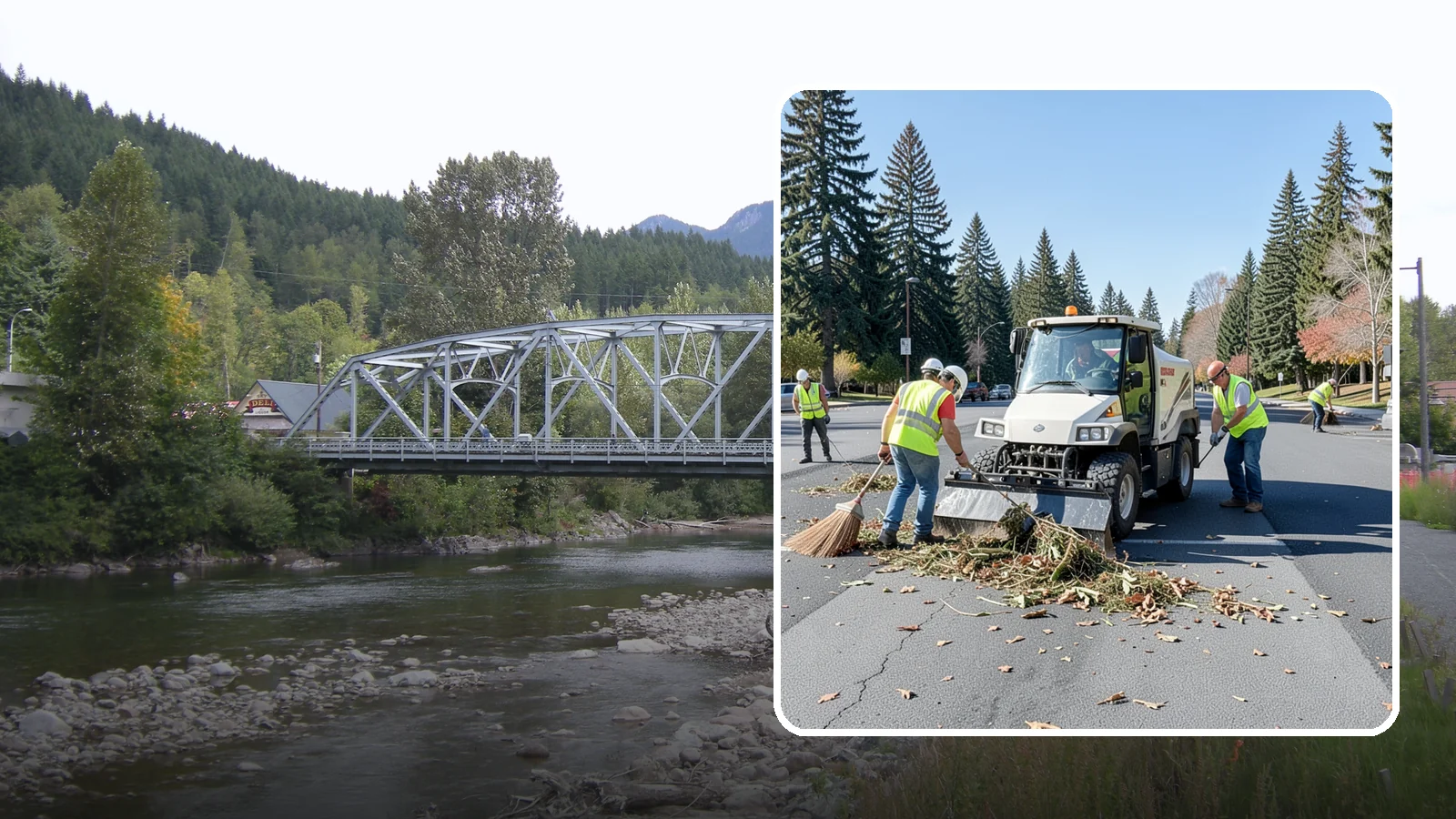 Parking Lot Sweeping in Skykomish, King County, WA - Scheduled sweeping of municipal parking lots and structures to control litter and debris.