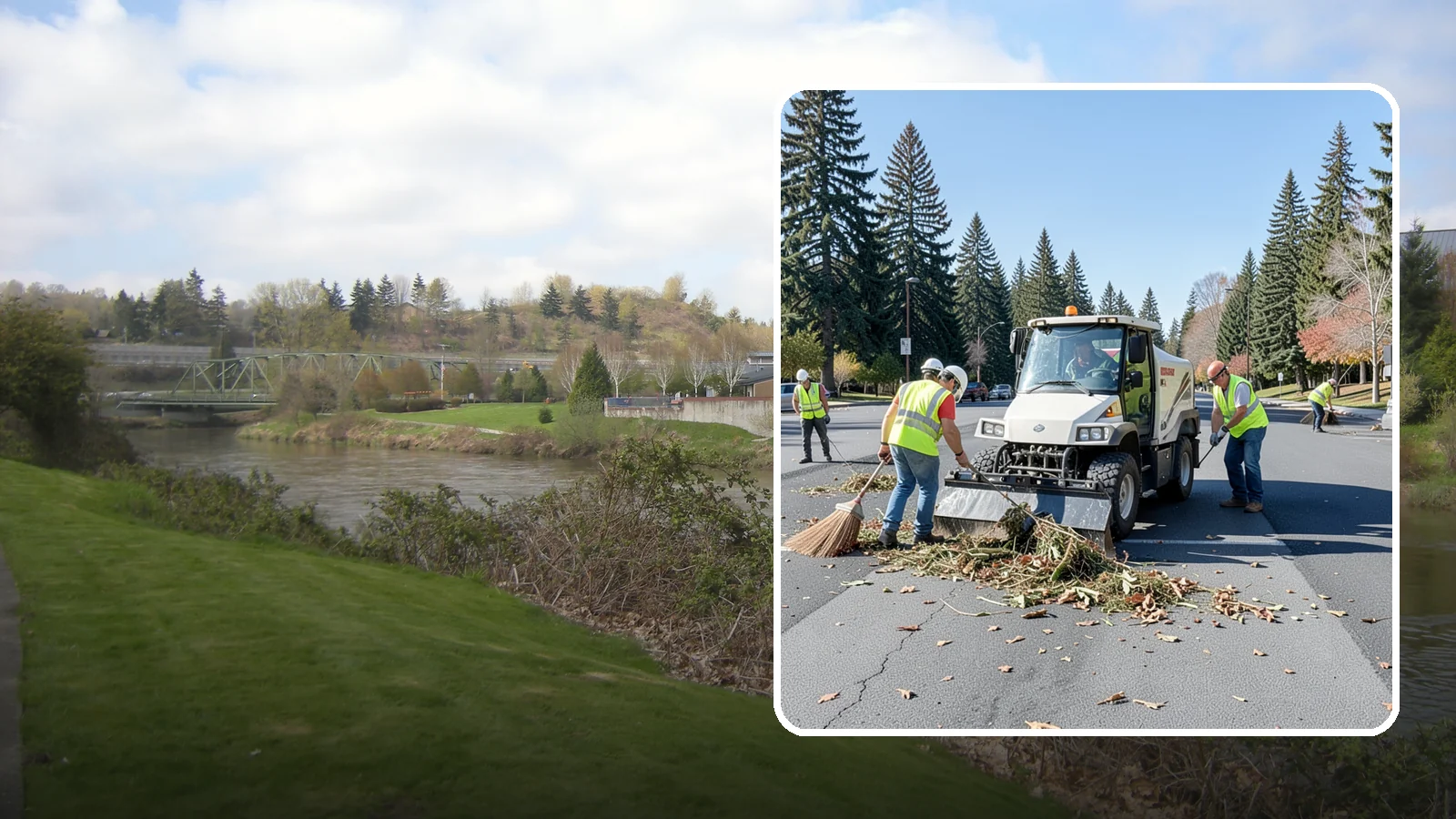 Parking Lot Sweeping in Tukwila, King County, WA - Scheduled sweeping of municipal parking lots and structures to control litter and debris.