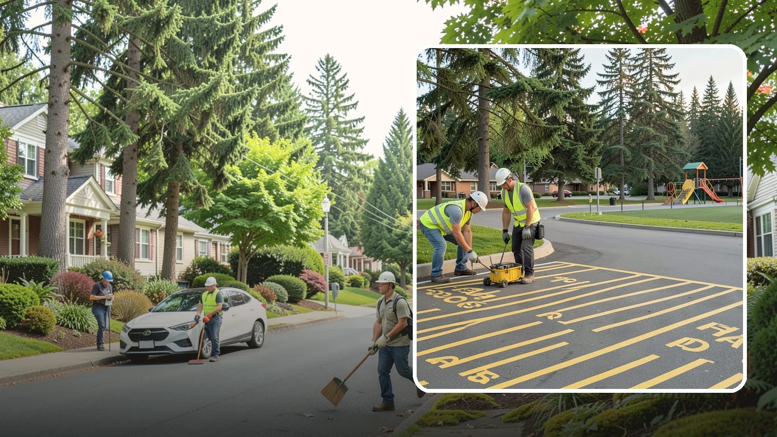 Parking Stall Numbering in Beaux Arts Village, King County, WA - Layout and marking of numbered and designated parking stalls, including ADA-compliant accessible spaces.