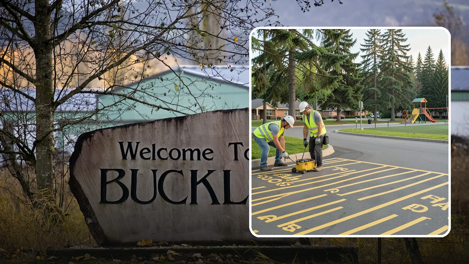 Parking Stall Numbering in Buckley, Pierce County, WA - Layout and marking of numbered and designated parking stalls, including ADA-compliant accessible spaces.