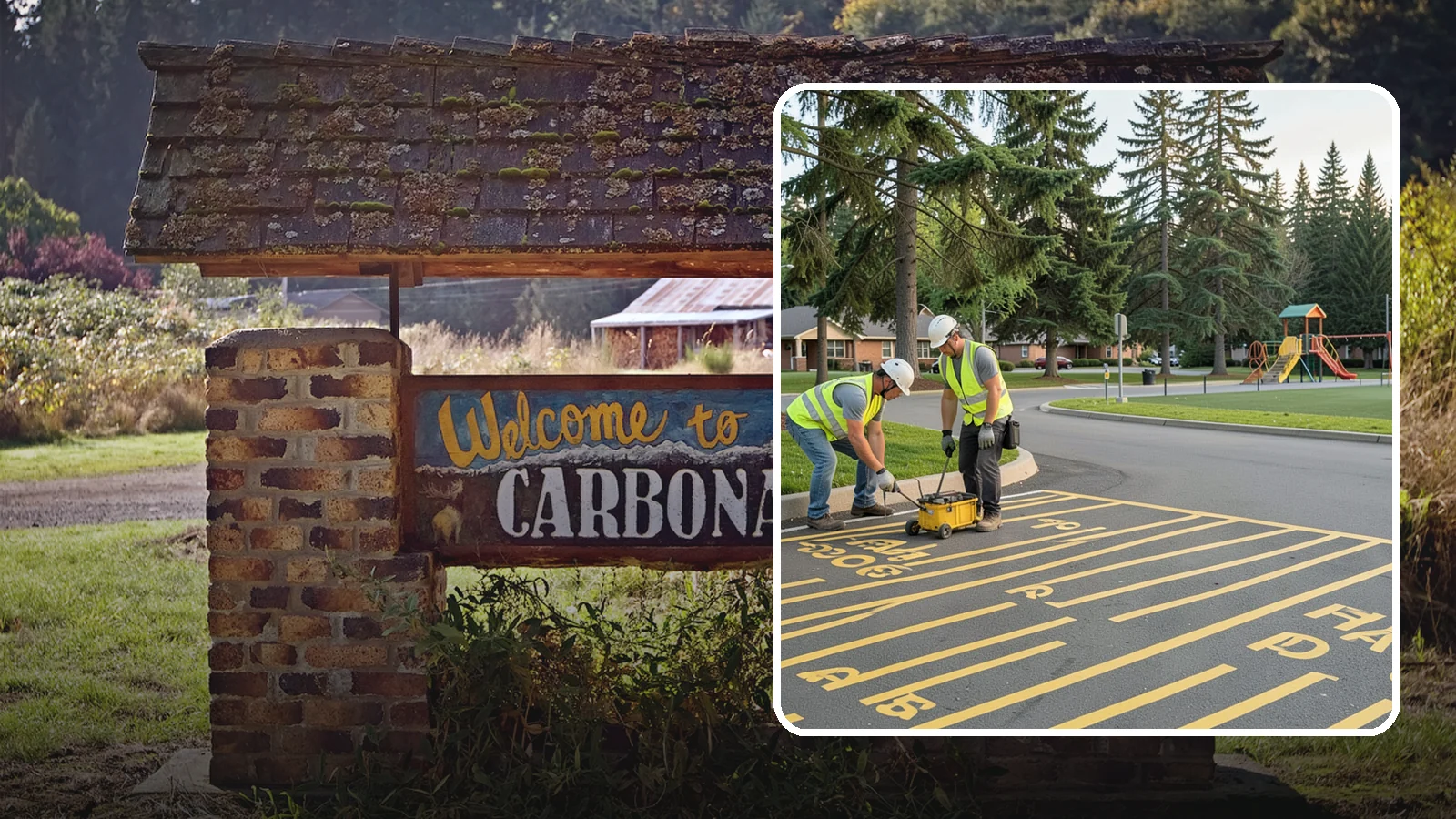 Parking Stall Numbering in Carbonado, Pierce County, WA - Layout and marking of numbered and designated parking stalls, including ADA-compliant accessible spaces.