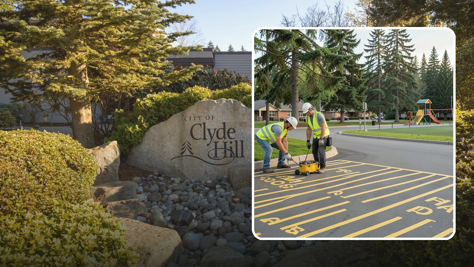 Parking Stall Numbering in Clyde Hill, King County, WA - Layout and marking of numbered and designated parking stalls, including ADA-compliant accessible spaces.