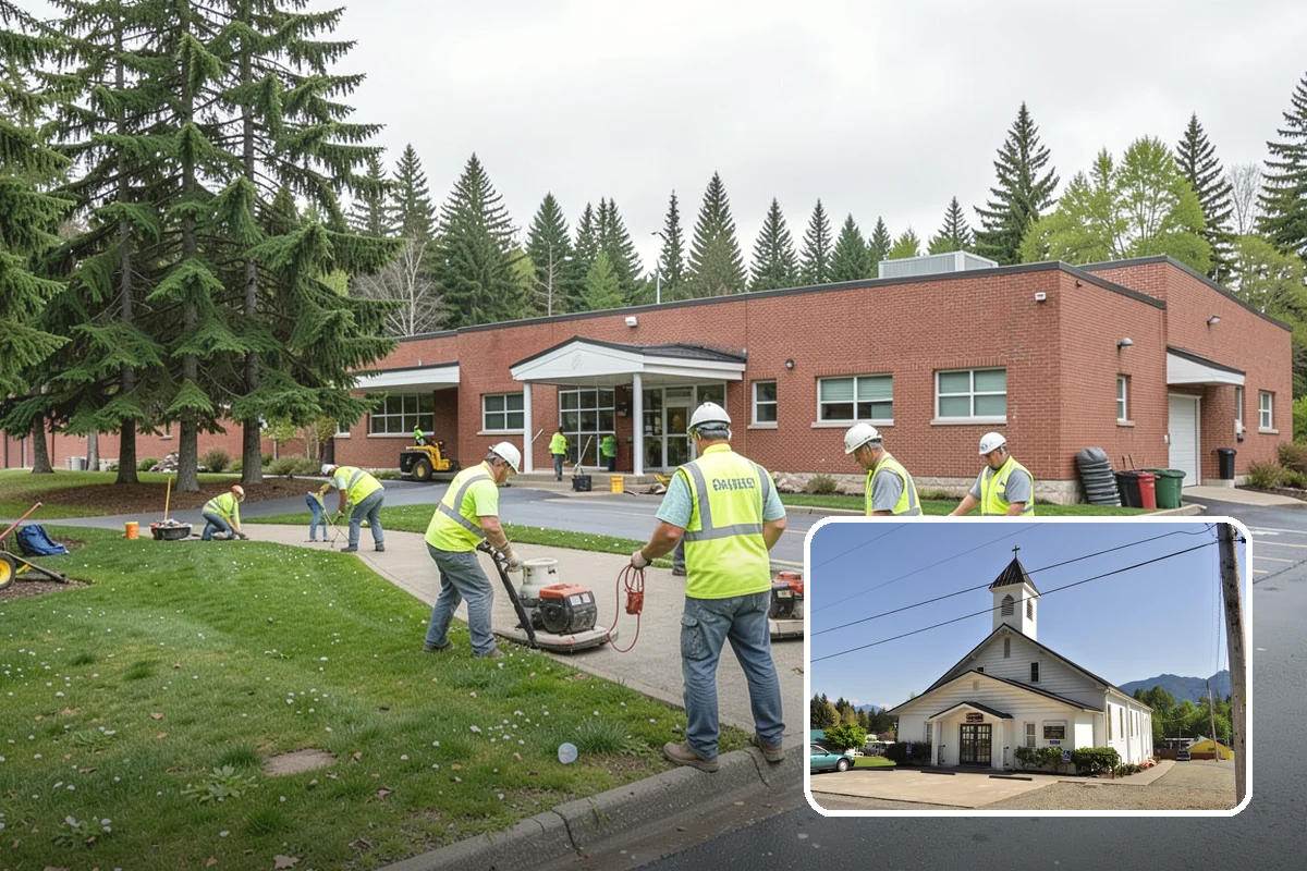 Parking Stall Numbering in Concrete, Skagit County, WA - Maximizes usable capacity through efficient stall layout