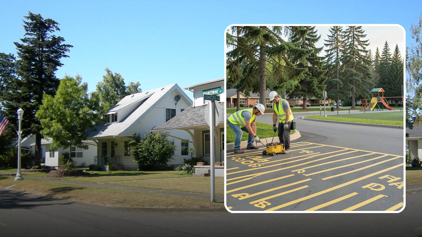 Parking Stall Numbering in DuPont, Pierce County, WA - Layout and marking of numbered and designated parking stalls, including ADA-compliant accessible spaces.