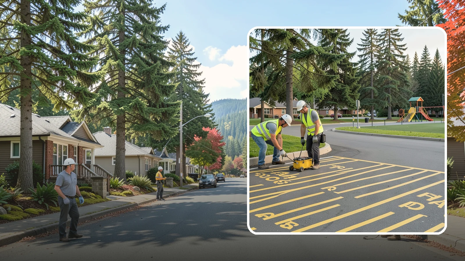 Parking Stall Numbering in Hunts Point, King County, WA - Layout and marking of numbered and designated parking stalls, including ADA-compliant accessible spaces.