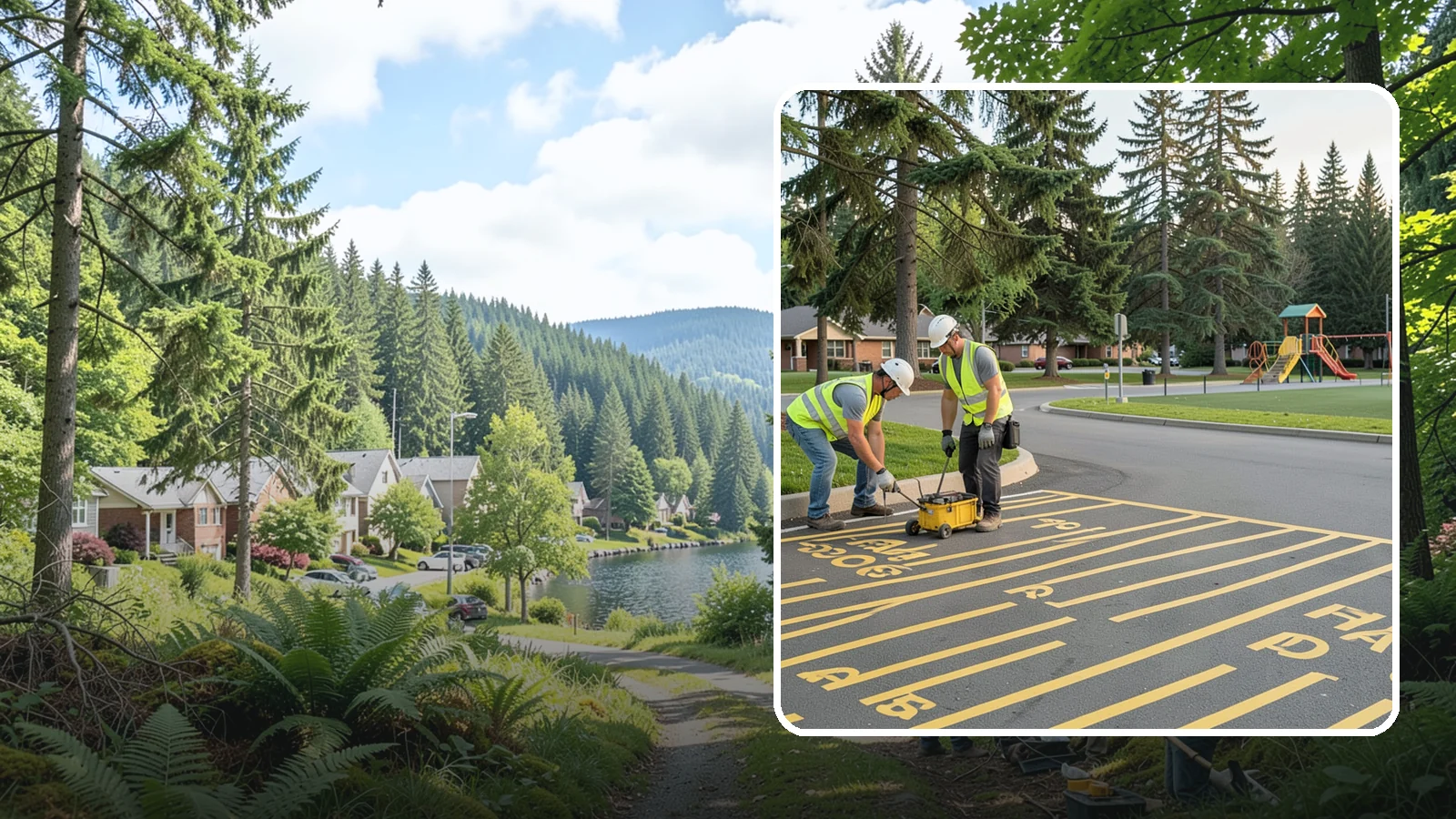 Parking Stall Numbering in Lake Forest Park, King County, WA - Layout and marking of numbered and designated parking stalls, including ADA-compliant accessible spaces.