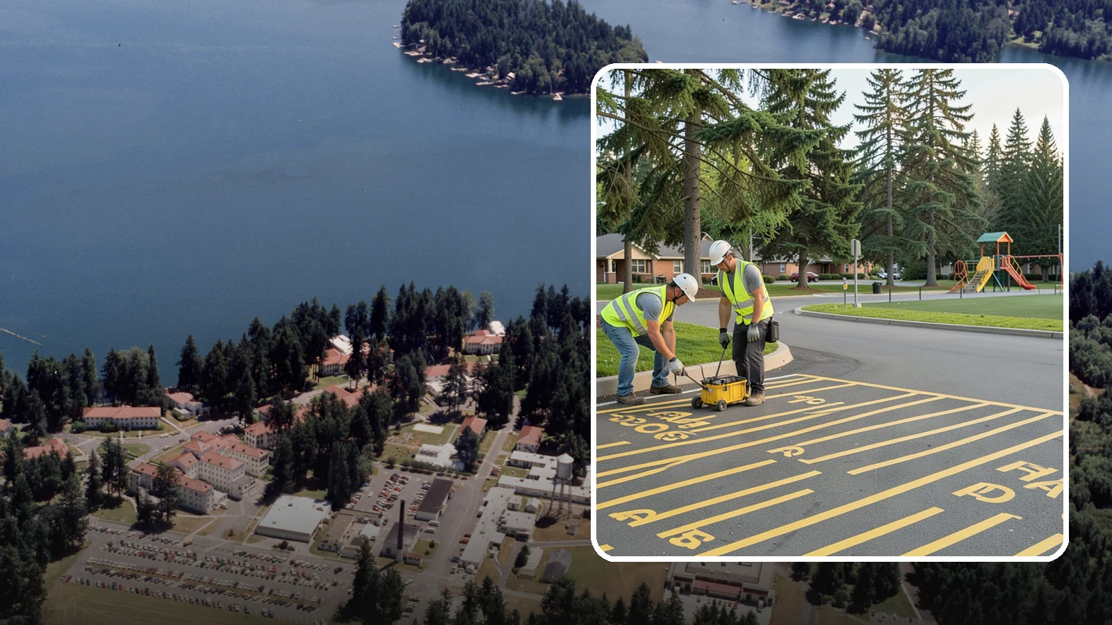 Parking Stall Numbering in Lakewood, Pierce County, WA - Layout and marking of numbered and designated parking stalls, including ADA-compliant accessible spaces.