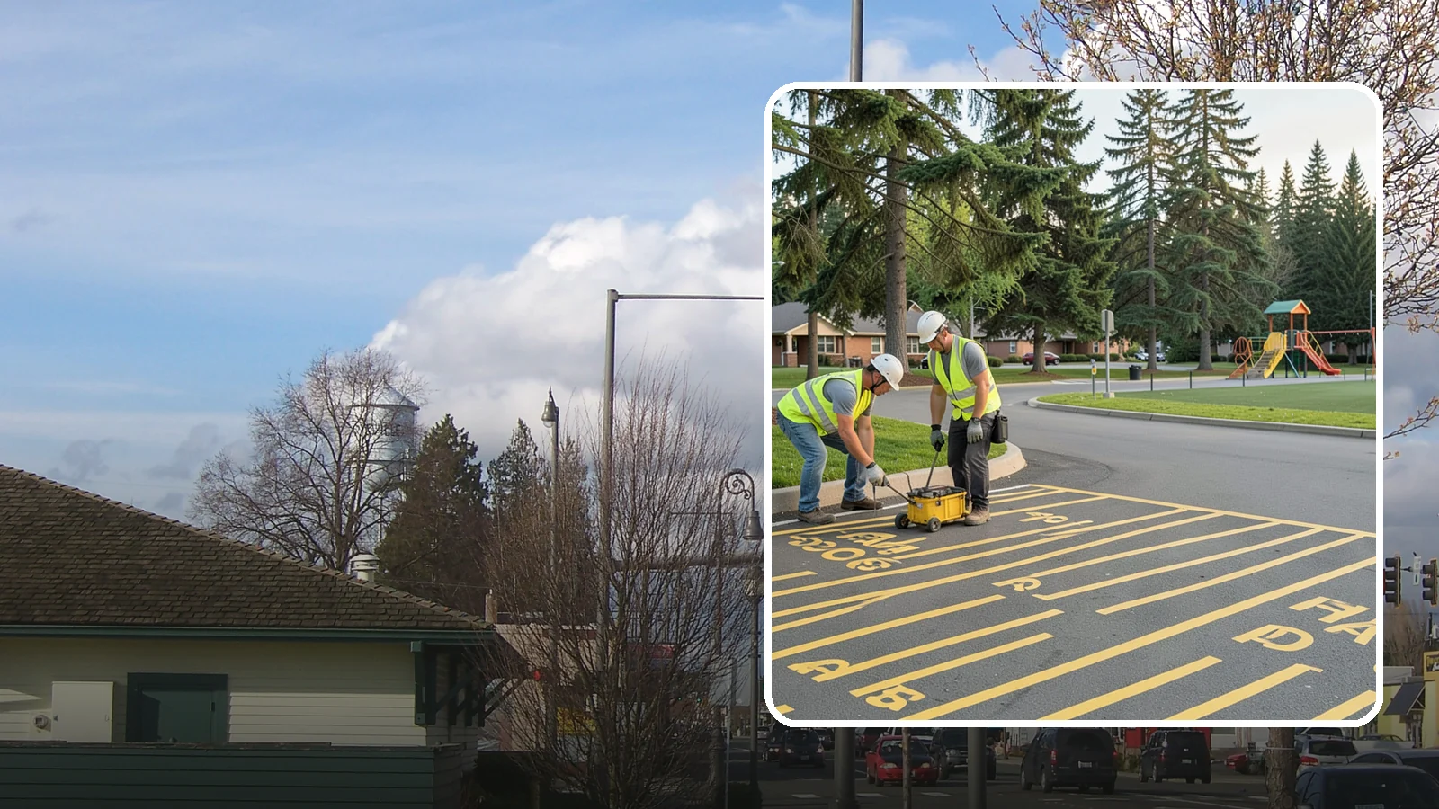 Parking Stall Numbering in Marysville, Snohomish County, WA - Layout and marking of numbered and designated parking stalls, including ADA-compliant accessible spaces.