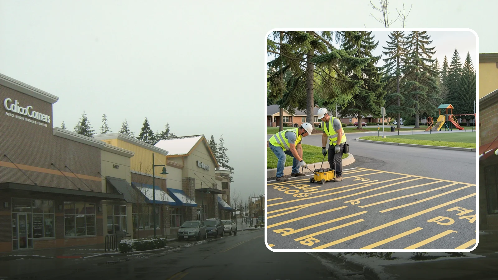 Parking Stall Numbering in Mill Creek, Snohomish County, WA - Layout and marking of numbered and designated parking stalls, including ADA-compliant accessible spaces.