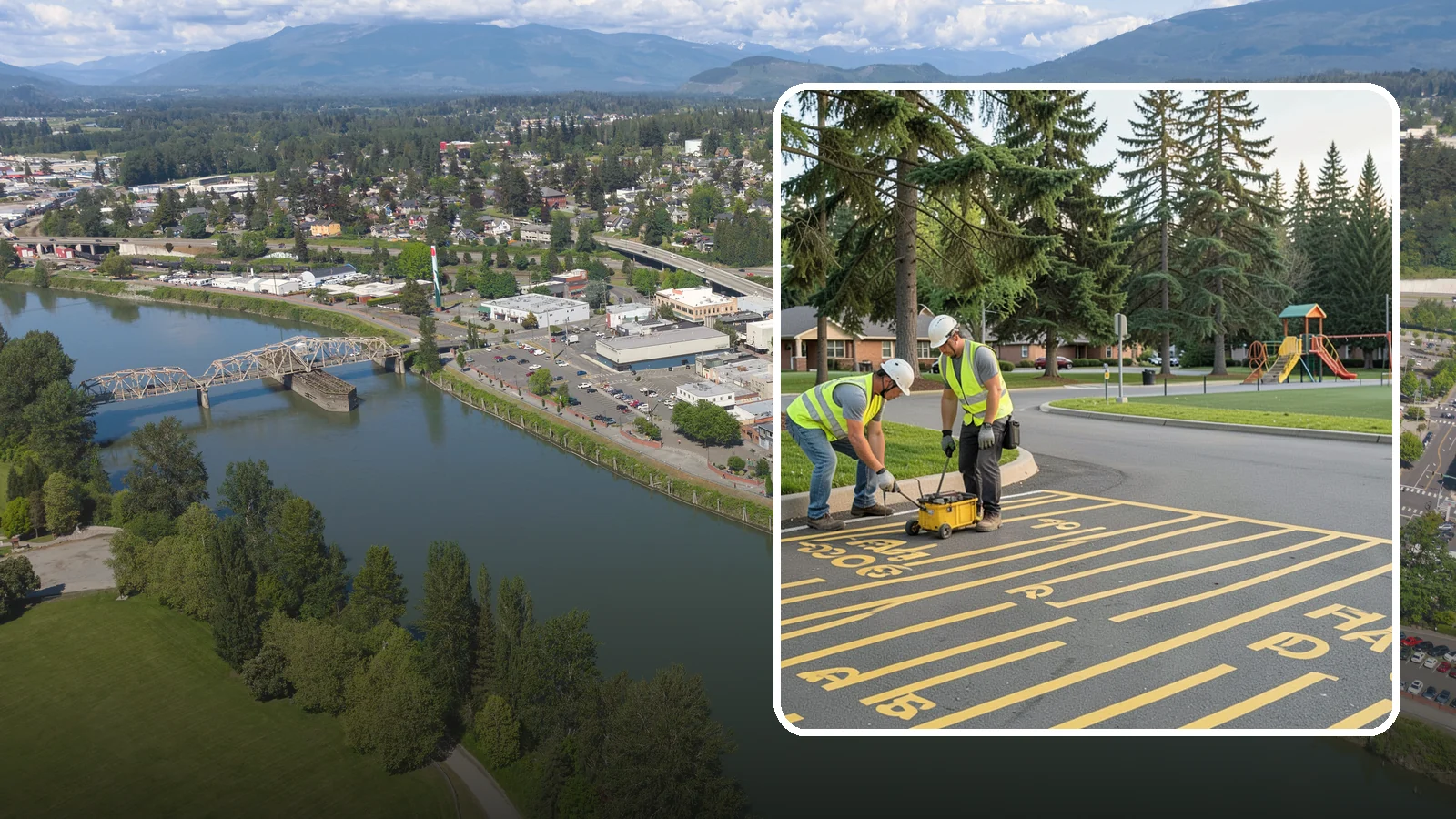 Parking Stall Numbering in Mount Vernon, Skagit County, WA - Layout and marking of numbered and designated parking stalls, including ADA-compliant accessible spaces.