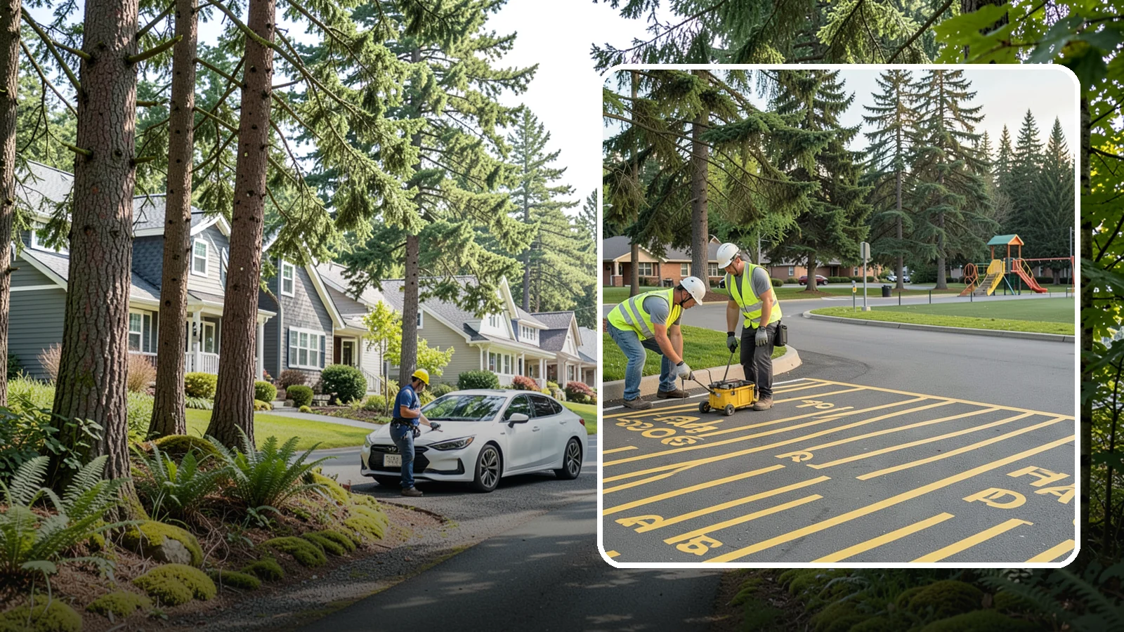 Parking Stall Numbering in Normandy Park, King County, WA - Layout and marking of numbered and designated parking stalls, including ADA-compliant accessible spaces.