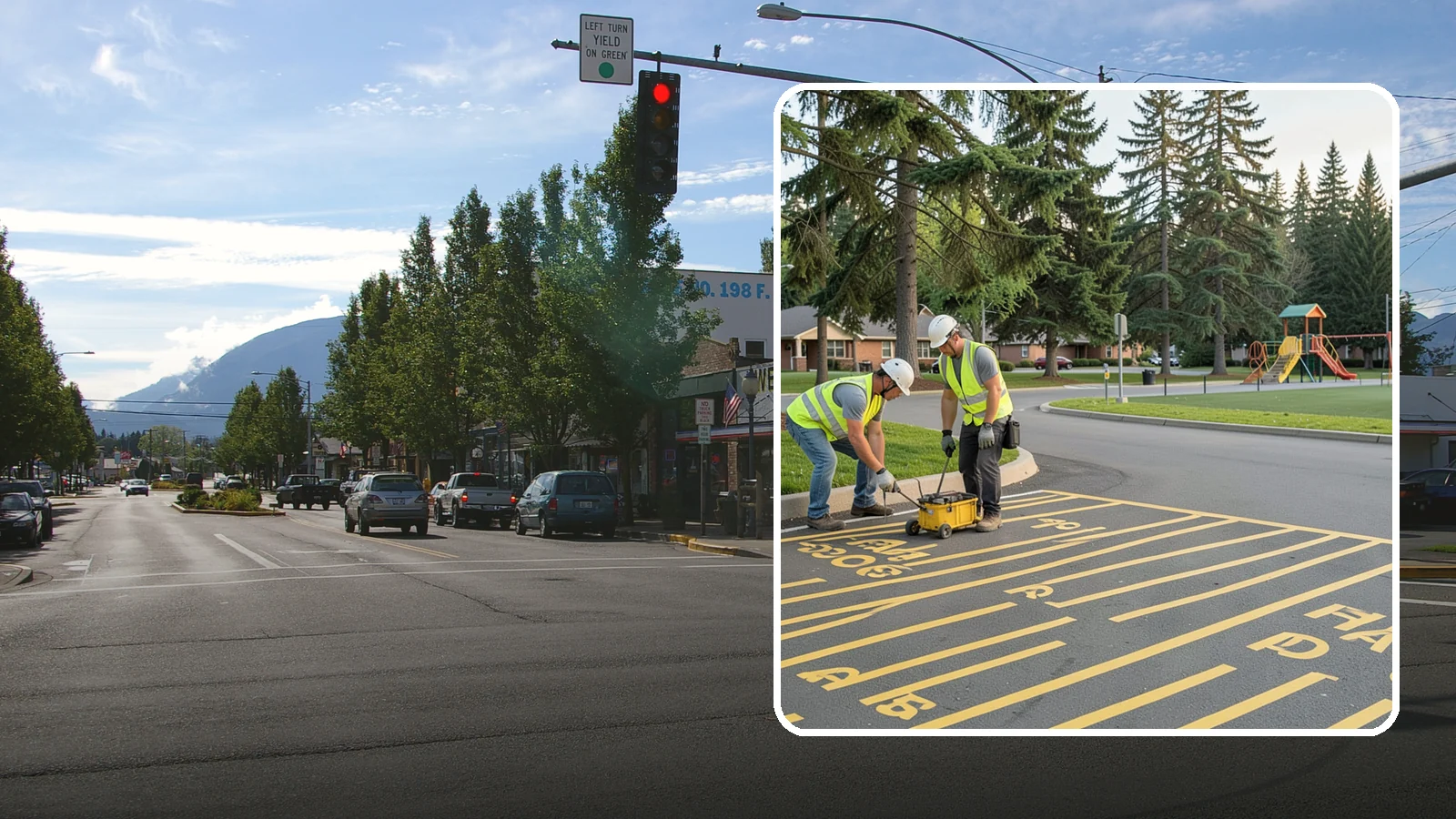 Parking Stall Numbering in North Bend, King County, WA - Layout and marking of numbered and designated parking stalls, including ADA-compliant accessible spaces.