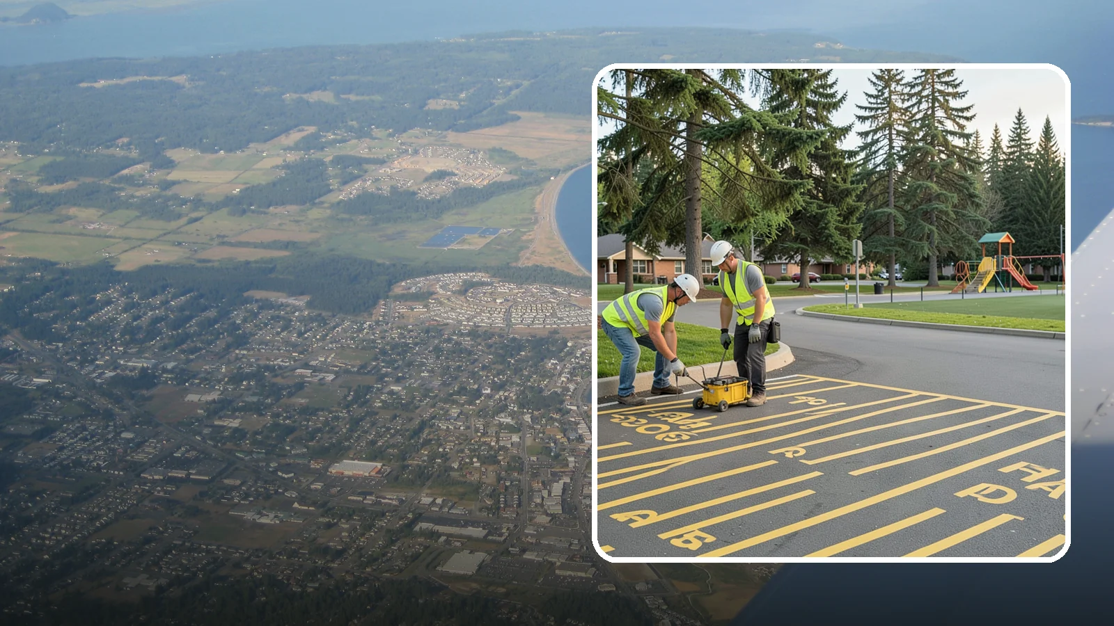 Parking Stall Numbering in Oak Harbor, Island County, WA - Layout and marking of numbered and designated parking stalls, including ADA-compliant accessible spaces.