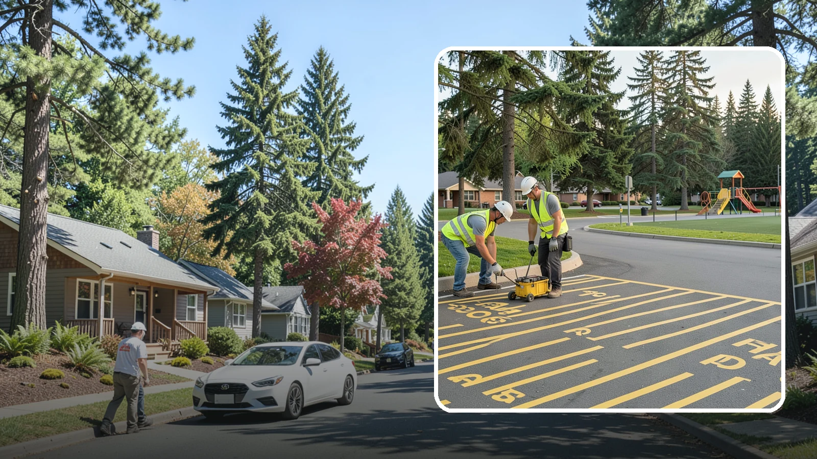 Parking Stall Numbering in Orting, Pierce County, WA - Layout and marking of numbered and designated parking stalls, including ADA-compliant accessible spaces.