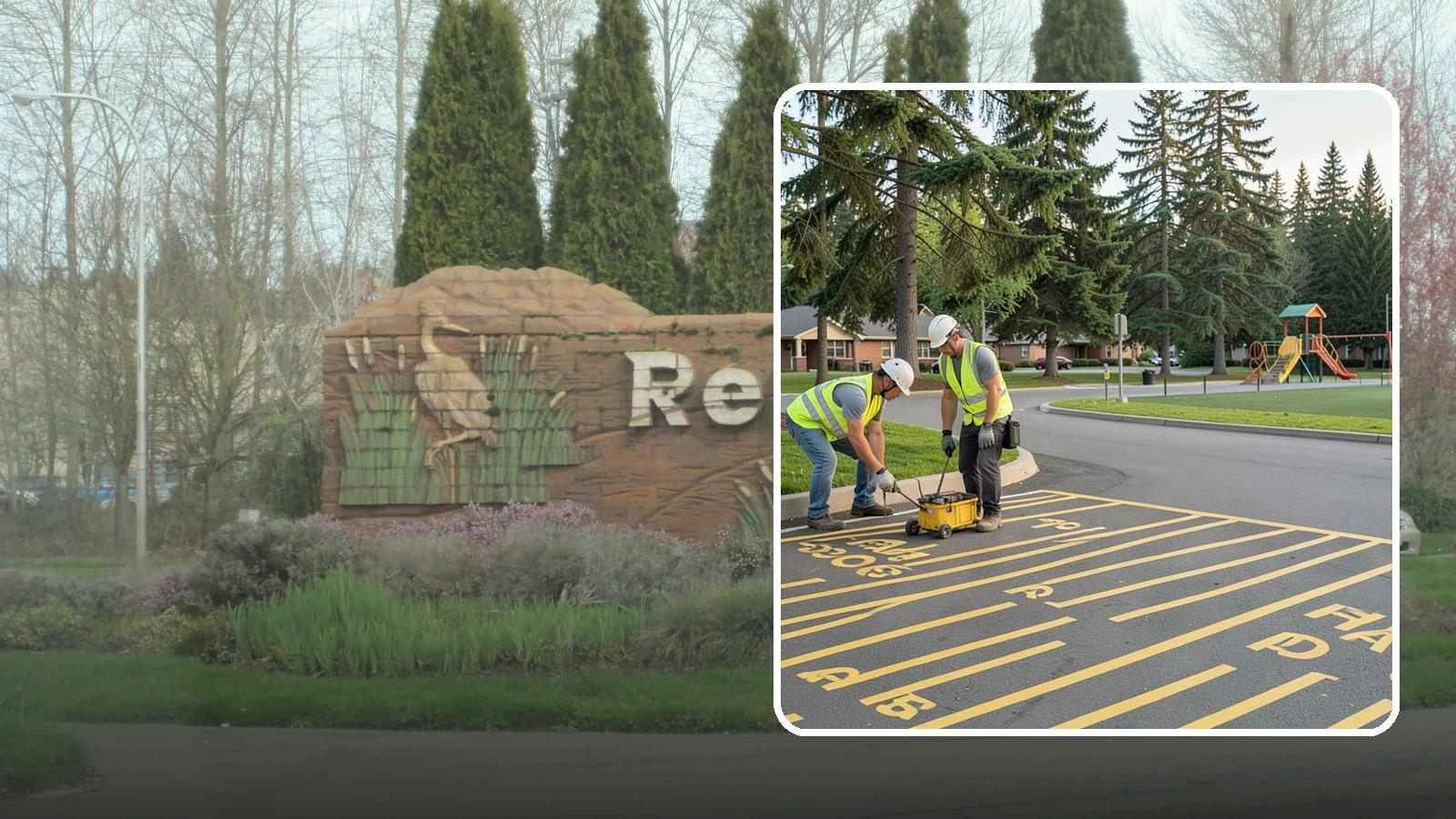 Parking Stall Numbering in Renton, King County, WA - Layout and marking of numbered and designated parking stalls, including ADA-compliant accessible spaces.
