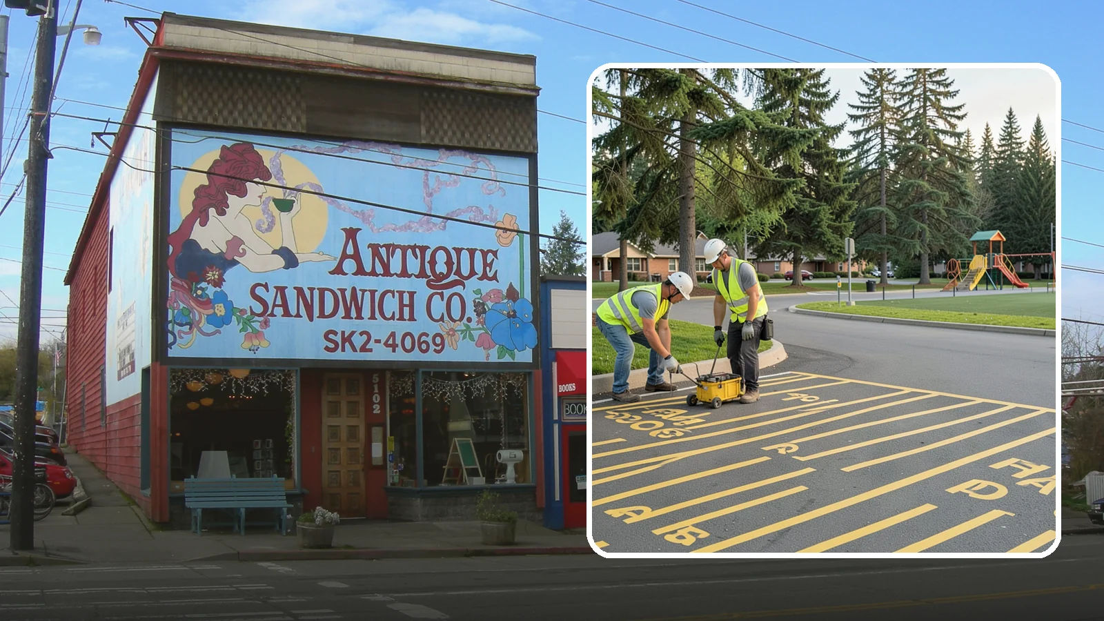 Parking Stall Numbering in Ruston, Pierce County, WA - Layout and marking of numbered and designated parking stalls, including ADA-compliant accessible spaces.