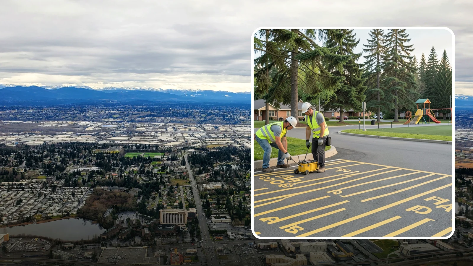 Parking Stall Numbering in SeaTac, King County, WA - Layout and marking of numbered and designated parking stalls, including ADA-compliant accessible spaces.